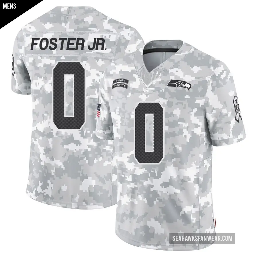 Men's Seattle Seahawks ＃0 Montorie Foster Jr. Arctic Camo Limited 2024 Salute to Service Jersey