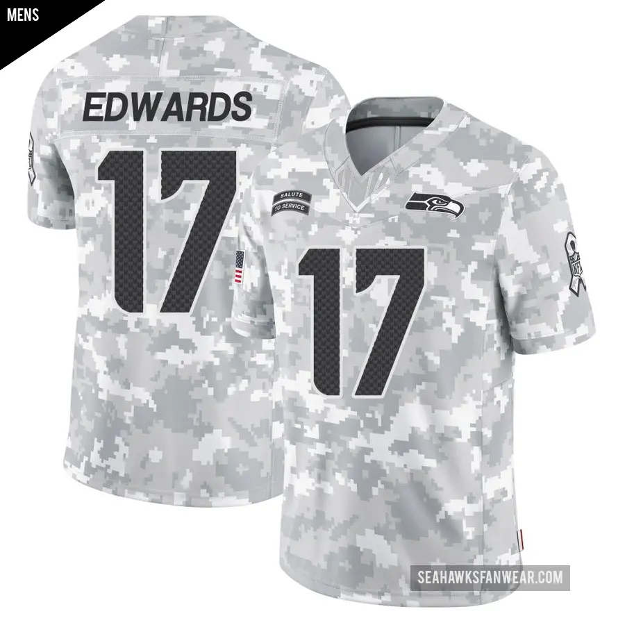 Men's Seattle Seahawks ＃17 Braylon Edwards Arctic Camo Limited 2024 Salute to Service Jersey