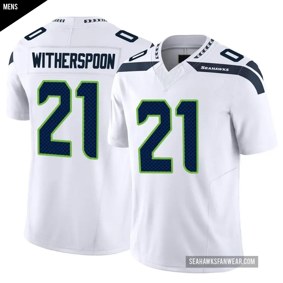 Men's Seattle Seahawks ＃21 Devon Witherspoon White Limited Vapor F.U.S.E. Jersey