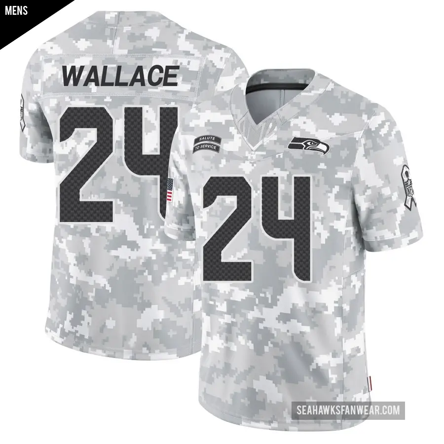Men's Seattle Seahawks ＃24 K'Von Wallace Arctic Camo Limited 2024 Salute to Service Jersey