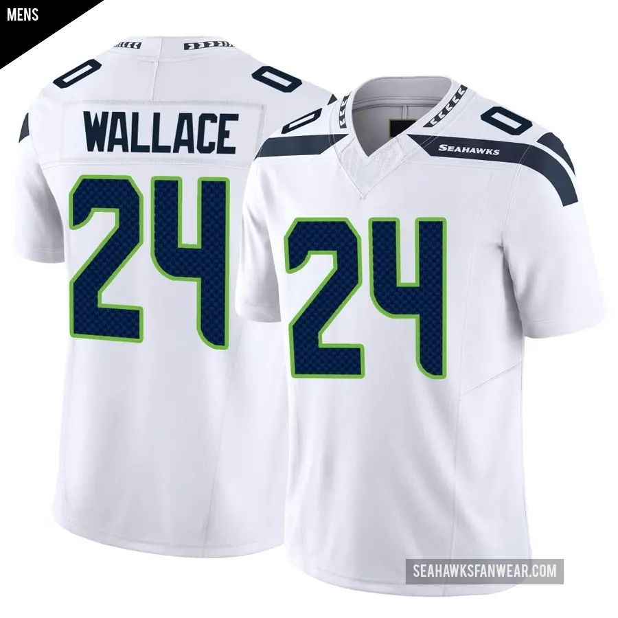 Men's Seattle Seahawks ＃24 K'Von Wallace White Limited Vapor F.U.S.E. Jersey