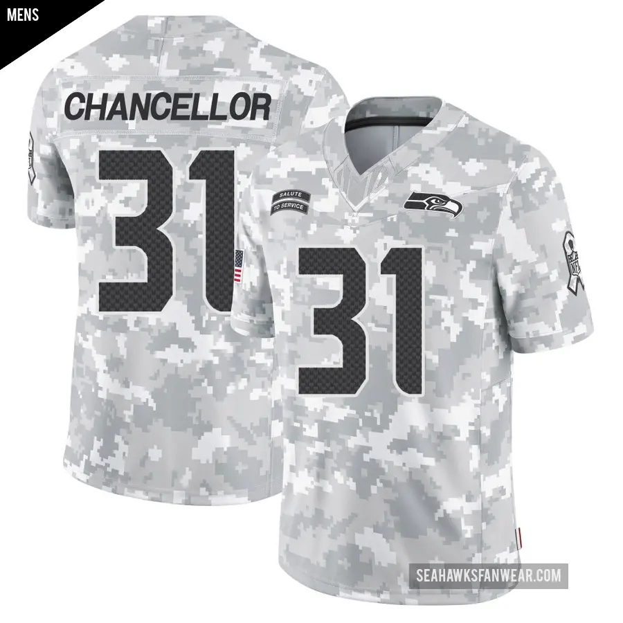 Men's Seattle Seahawks ＃31 Kam Chancellor Arctic Camo Limited 2024 Salute to Service Jersey