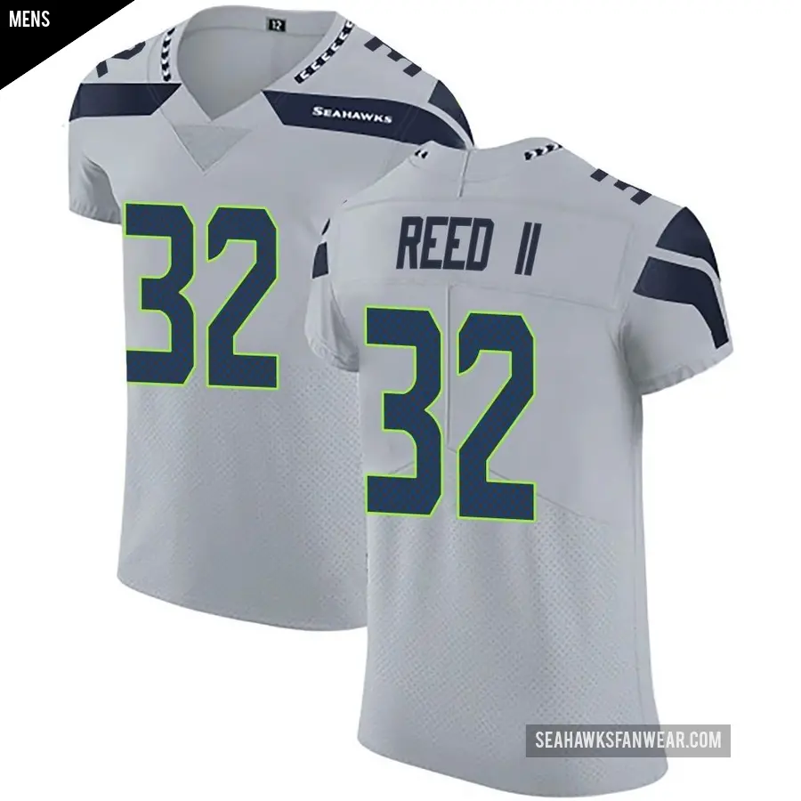 Men's Seattle Seahawks ＃32 Jerrick Reed II Gray Elite Alternate Vapor Untouchable Jersey