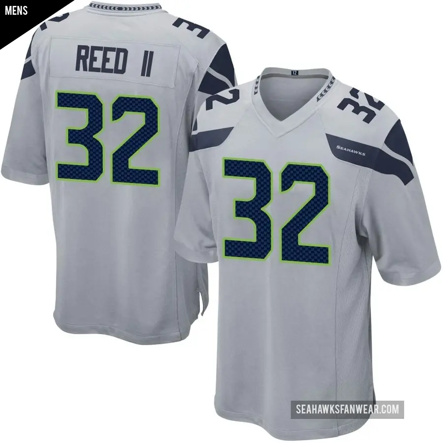 Men's Seattle Seahawks ＃32 Jerrick Reed II Gray Game Alternate Jersey