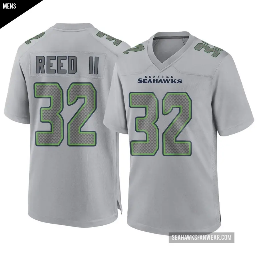 Men's Seattle Seahawks ＃32 Jerrick Reed II Gray Game Atmosphere Fashion Jersey