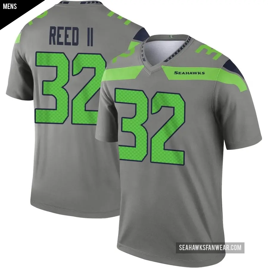 Men's Seattle Seahawks ＃32 Jerrick Reed II Legend Steel Inverted Jersey