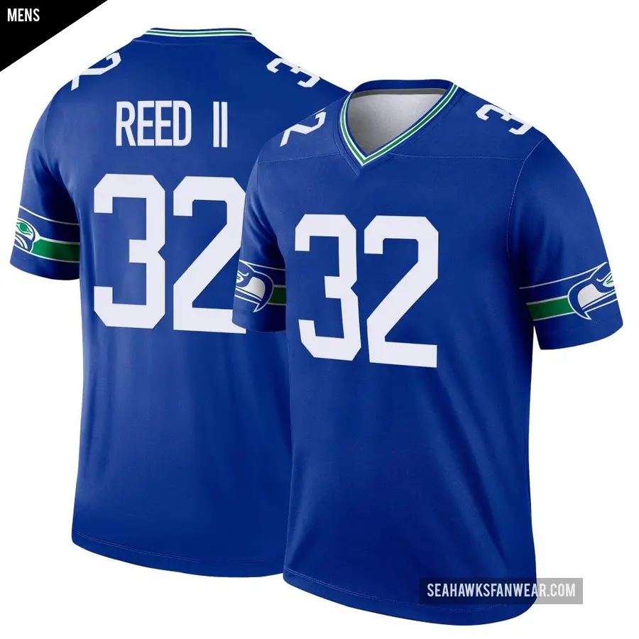 Men's Seattle Seahawks ＃32 Jerrick Reed II Royal Legend Throwback Jersey
