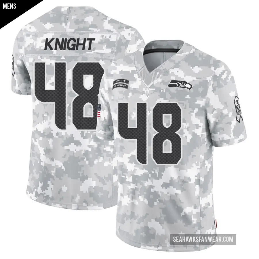 Men's Seattle Seahawks ＃48 Tyrice Knight Arctic Camo Limited 2024 Salute to Service Jersey