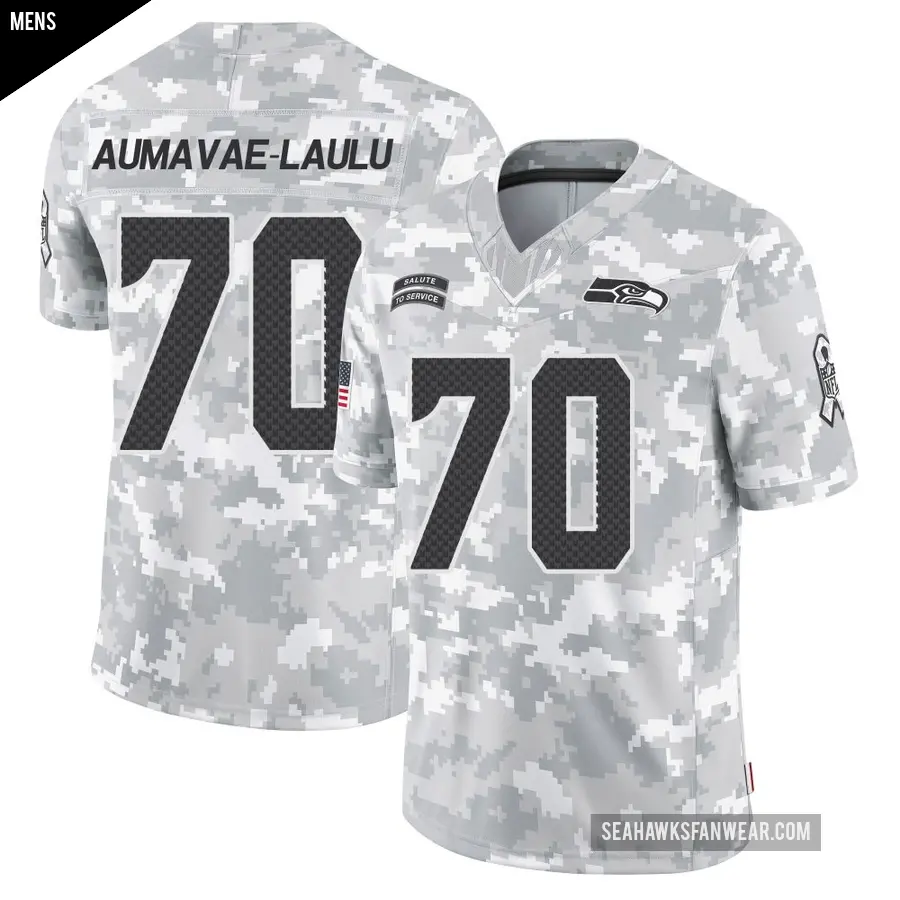 Men's Seattle Seahawks ＃70 Malaesala Aumavae-Laulu Arctic Camo Limited 2024 Salute to Service Jersey