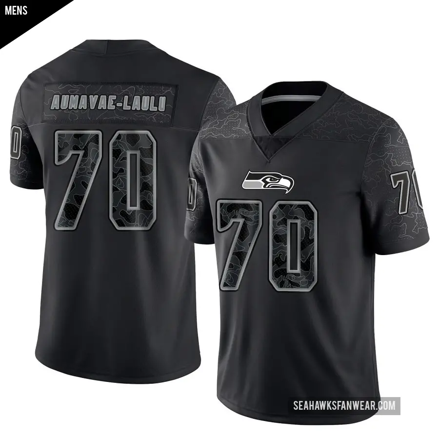 Men&#039;s Seattle Seahawks &#65283;70 Malaesala Aumavae-Laulu Black Limited Reflective Jersey