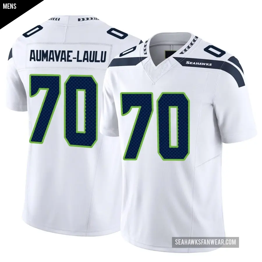 Men's Seattle Seahawks ＃70 Malaesala Aumavae-Laulu White Limited Vapor F.U.S.E. Jersey