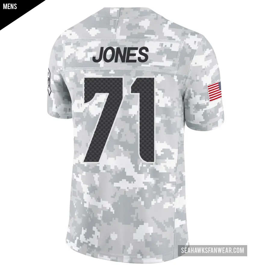 Men&#039;s Seattle Seahawks &#65283;71 Walter Jones Arctic Camo Limited 2024 Salute to Service Jersey