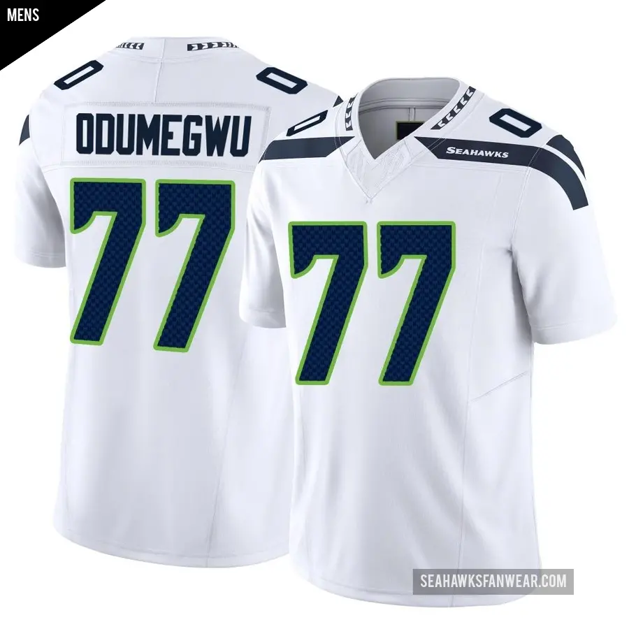 Men's Seattle Seahawks ＃77 Kenneth Odumegwu White Limited Vapor F.U.S.E. Jersey