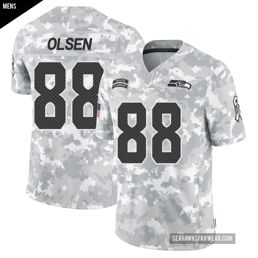 Men's Seattle Seahawks ＃88 Greg Olsen Arctic Camo Limited 2024 Salute to Service Jersey
