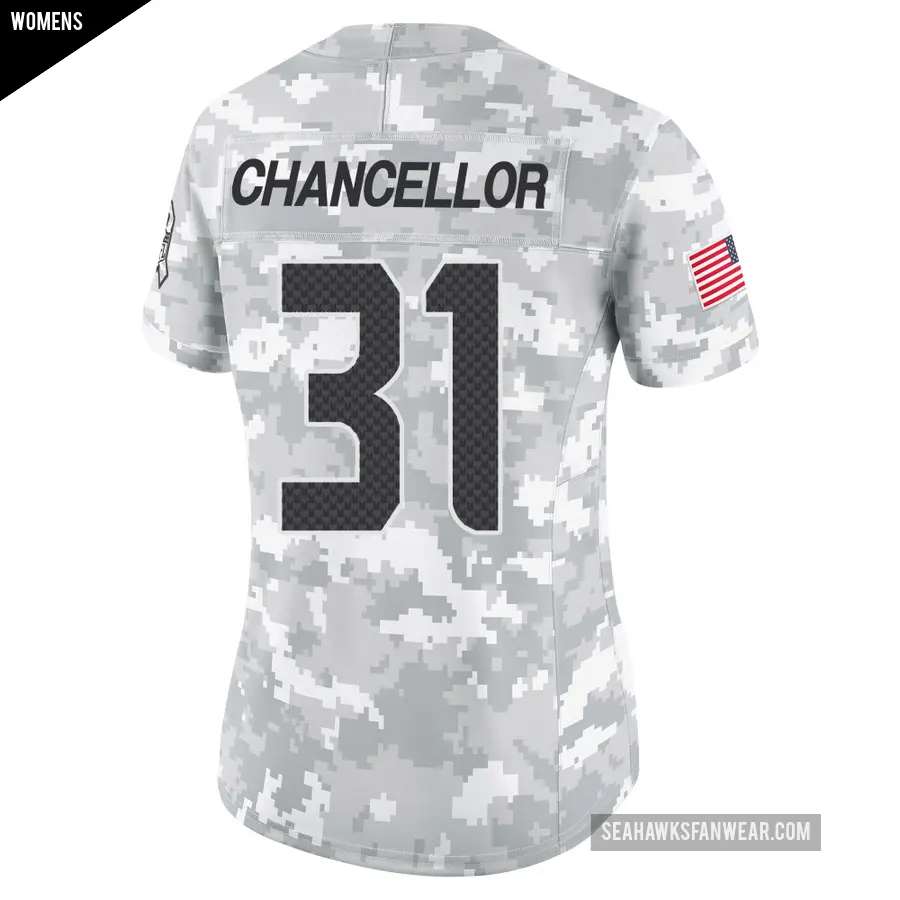 Women s Seattle Seahawks 31 Kam Chancellor Arctic Camo Limited 2024 Salute to Service Jersey Seahawks Store