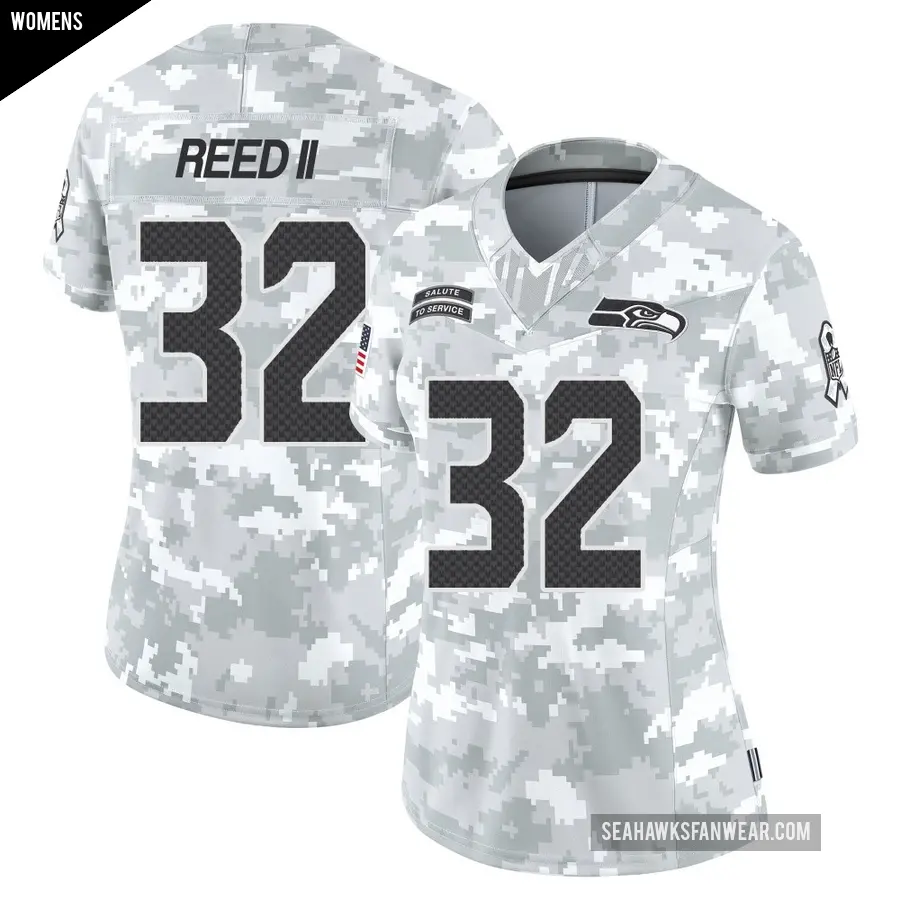 Women's Seattle Seahawks ＃32 Jerrick Reed II Arctic Camo Limited 2024 Salute to Service Jersey
