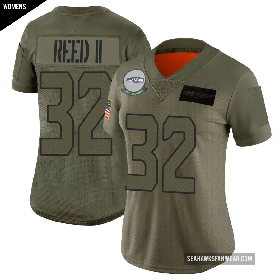 Women's Seattle Seahawks ＃32 Jerrick Reed II Camo Limited 2019 Salute to Service Jersey