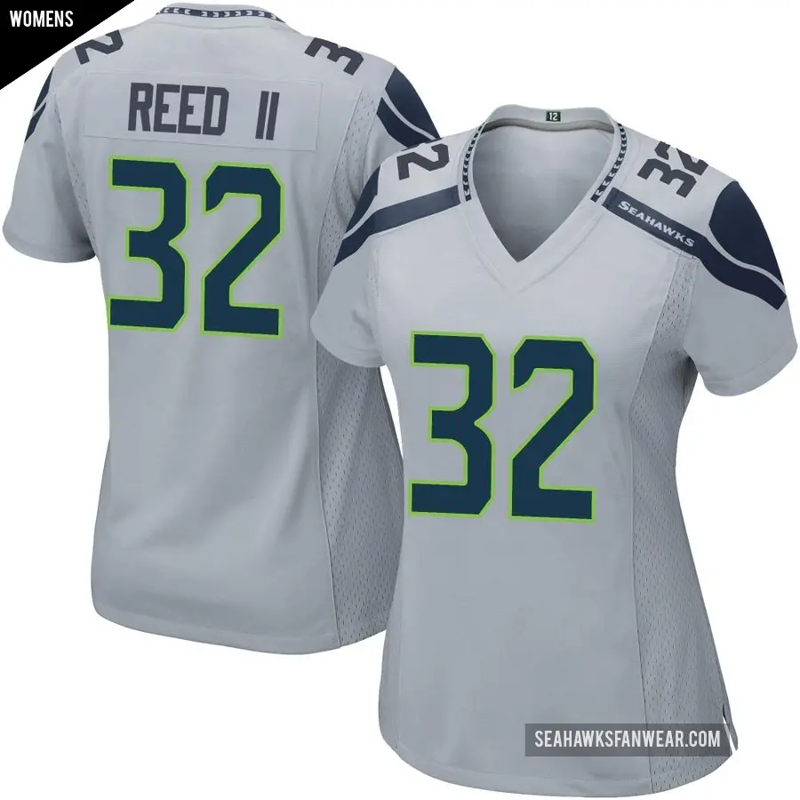 Women's Seattle Seahawks ＃32 Jerrick Reed II Gray Game Alternate Jersey