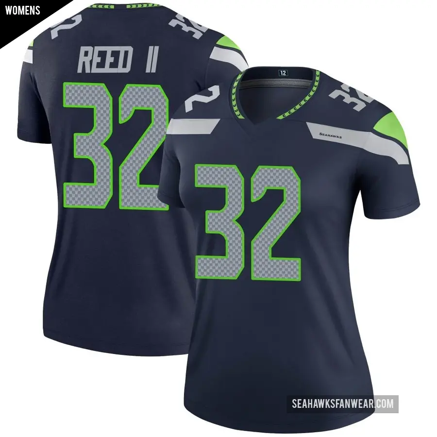 Women's Seattle Seahawks ＃32 Jerrick Reed II Navy Legend Jersey