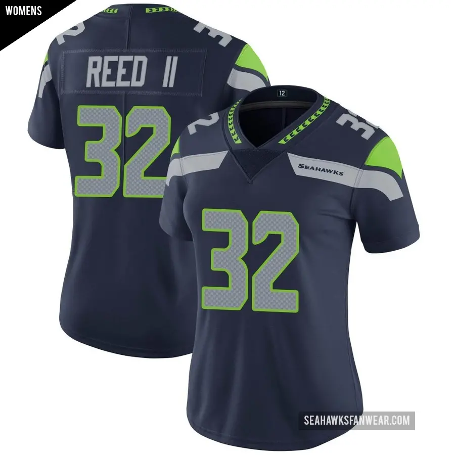 Women's Seattle Seahawks ＃32 Jerrick Reed II Navy Limited Team Color Vapor Untouchable Jersey