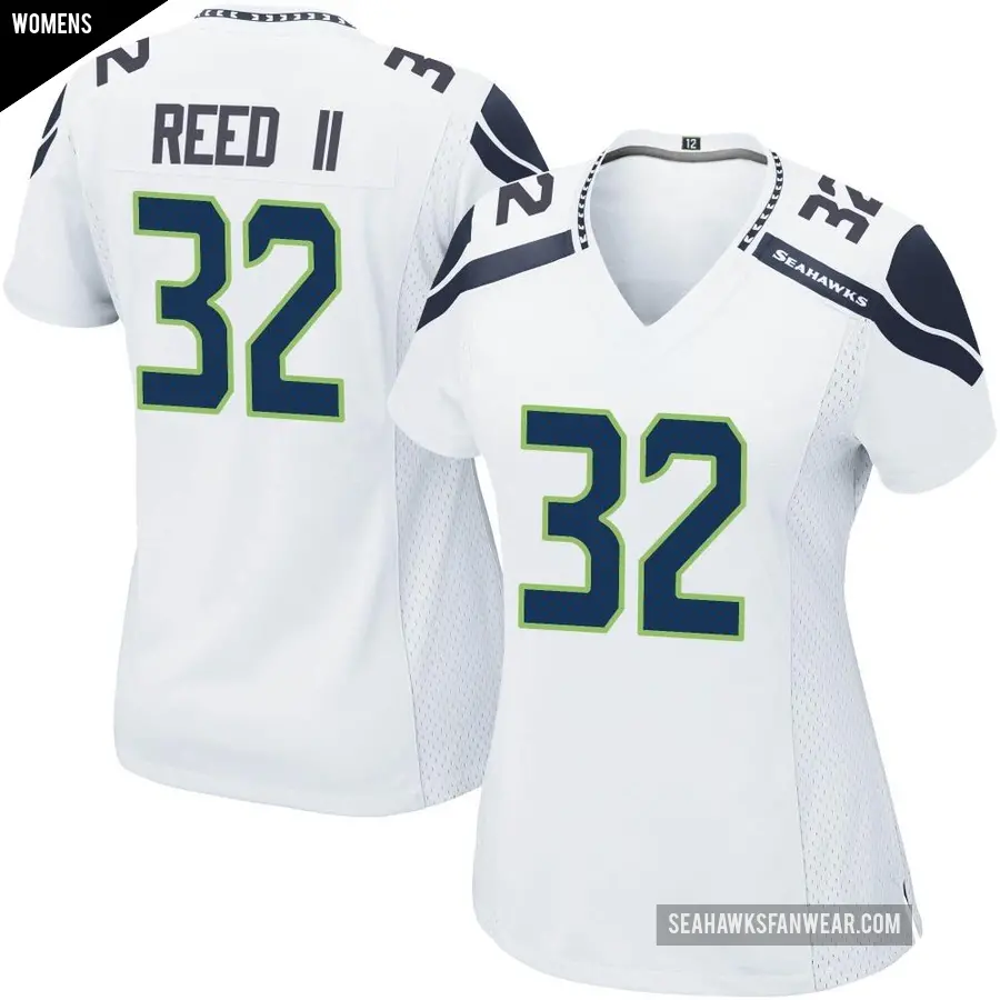Women's Seattle Seahawks ＃32 Jerrick Reed II White Game Jersey