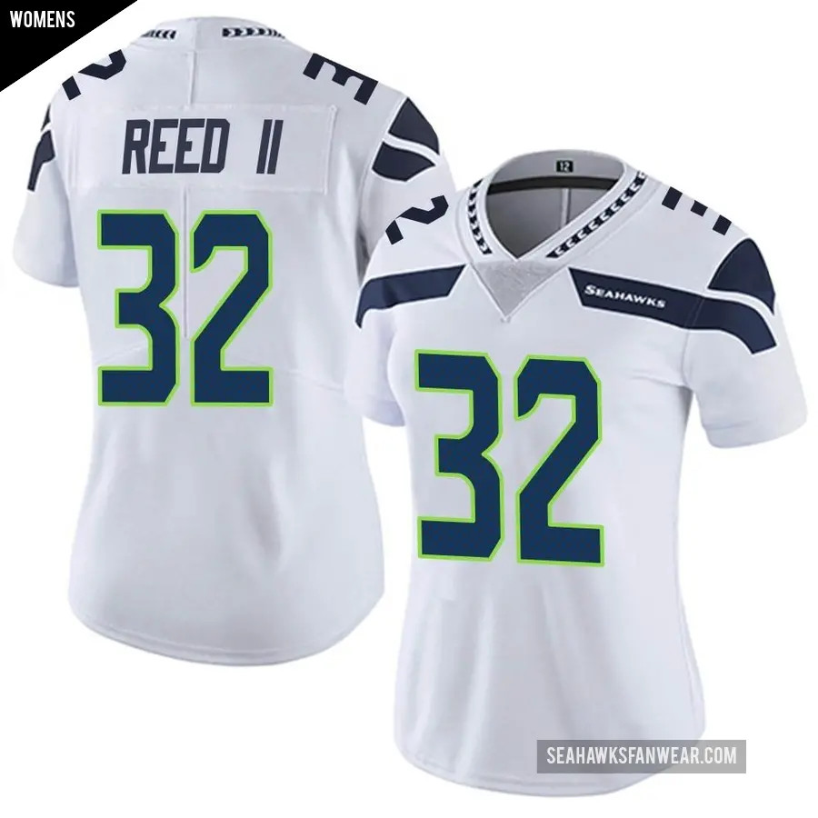 Women's Seattle Seahawks ＃32 Jerrick Reed II White Limited Vapor Untouchable Jersey