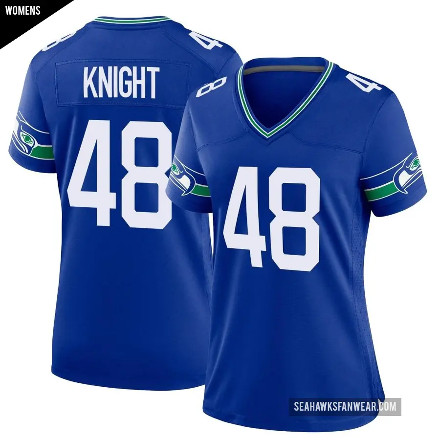 Women's Seattle Seahawks ＃48 Tyrice Knight Royal Game Throwback Jersey