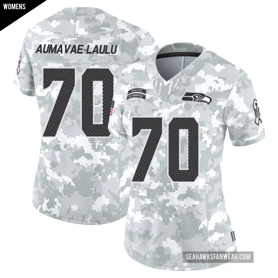 Women's Seattle Seahawks ＃70 Malaesala Aumavae-Laulu Arctic Camo Limited 2024 Salute to Service Jersey