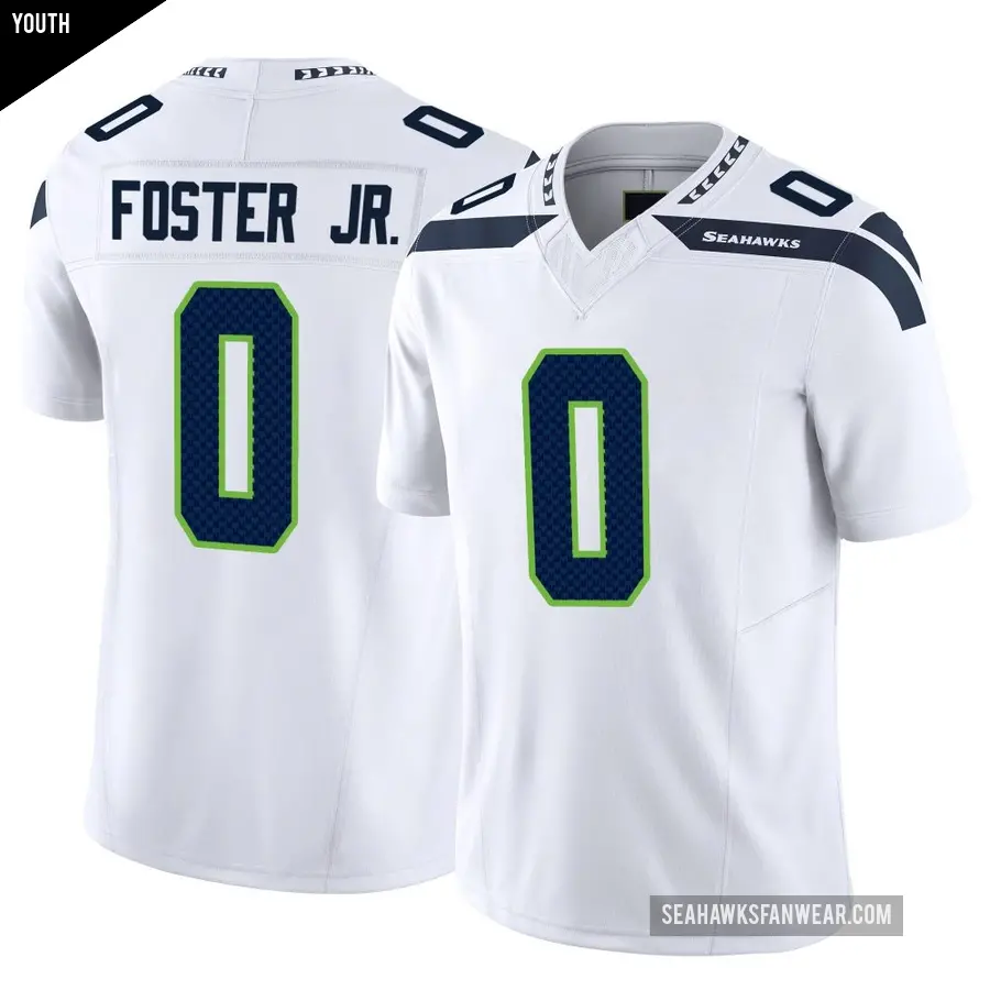 Youth Seattle Seahawks ＃0 Montorie Foster Jr. White Limited Vapor F.U.S.E. Jersey