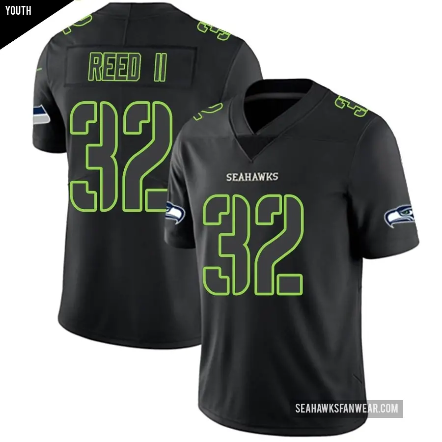 Youth Seattle Seahawks ＃32 Jerrick Reed II Black Impact Limited Jersey