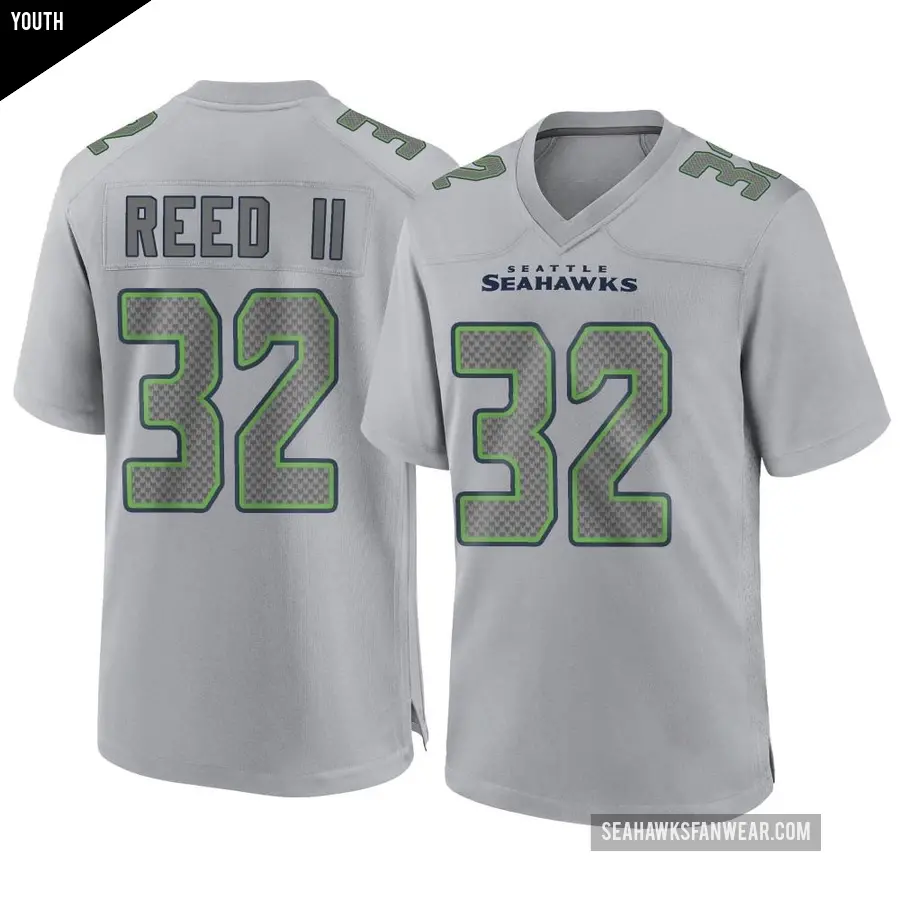 Youth Seattle Seahawks ＃32 Jerrick Reed II Gray Game Atmosphere Fashion Jersey