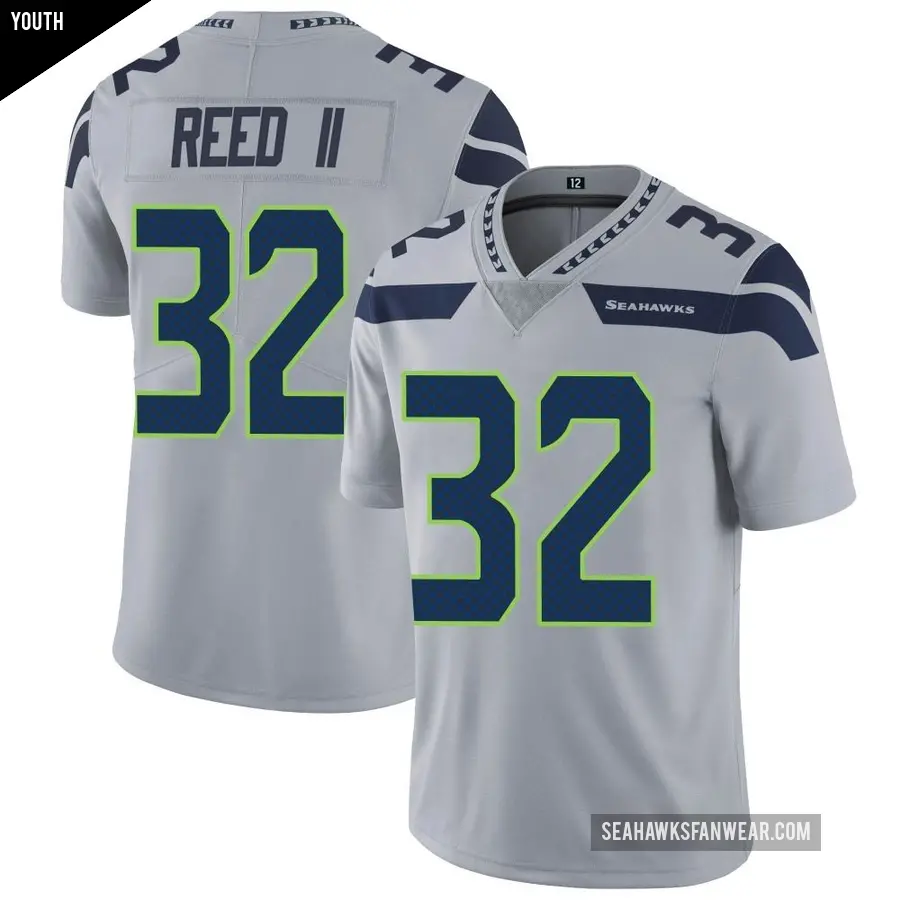 Youth Seattle Seahawks ＃32 Jerrick Reed II Gray Limited Alternate Vapor Untouchable Jersey