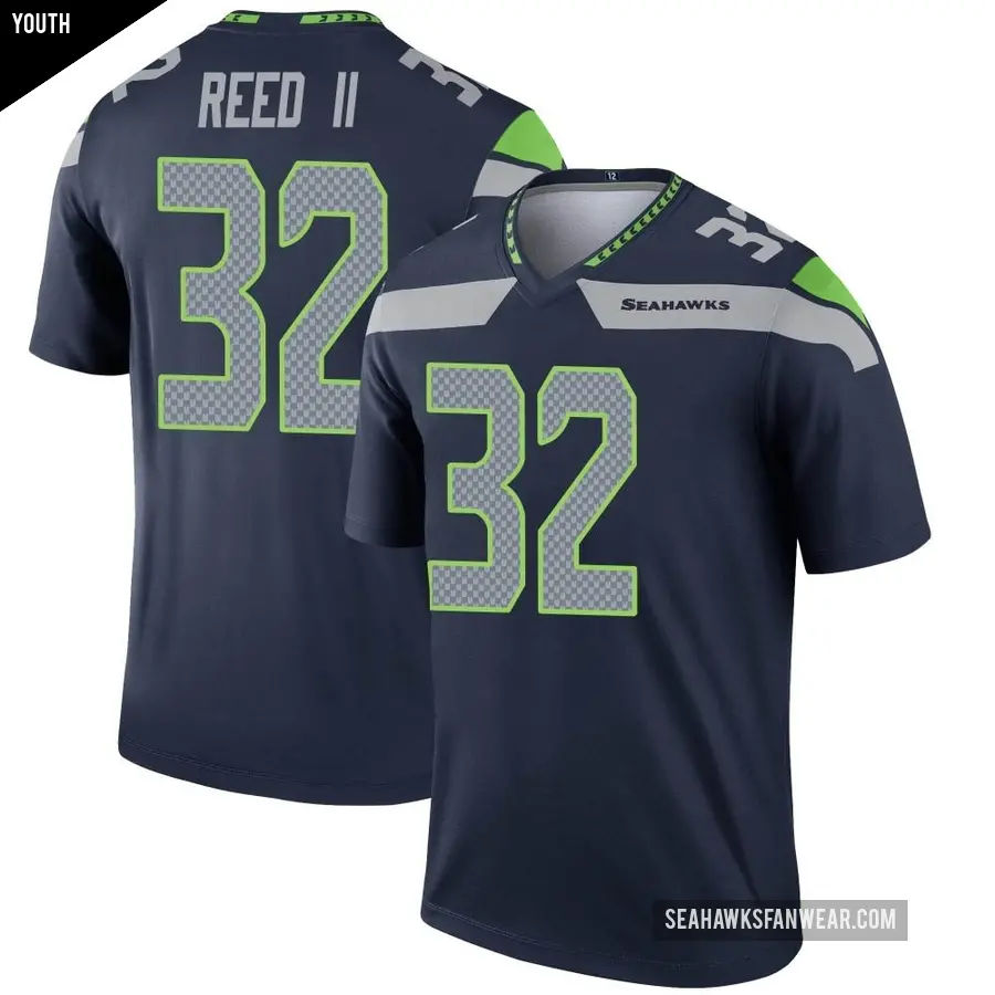 Youth Seattle Seahawks ＃32 Jerrick Reed II Navy Legend Jersey