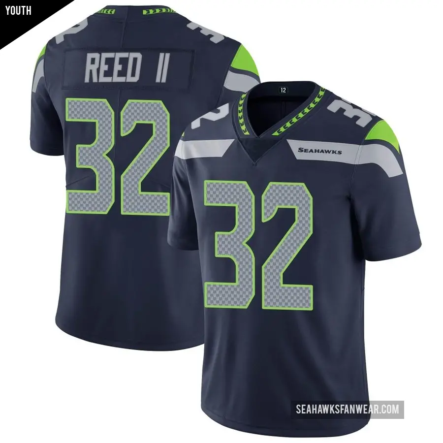 Youth Seattle Seahawks ＃32 Jerrick Reed II Navy Limited Team Color Vapor Untouchable Jersey