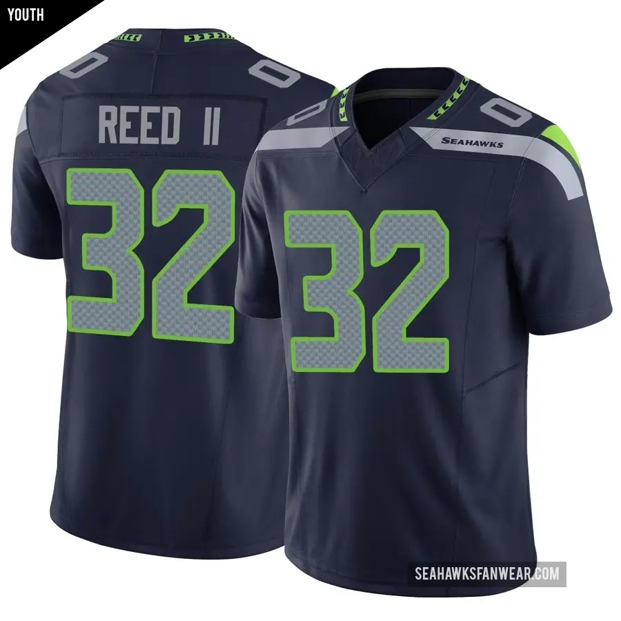 Youth Seattle Seahawks ＃32 Jerrick Reed II Navy Limited Vapor F.U.S.E. Jersey