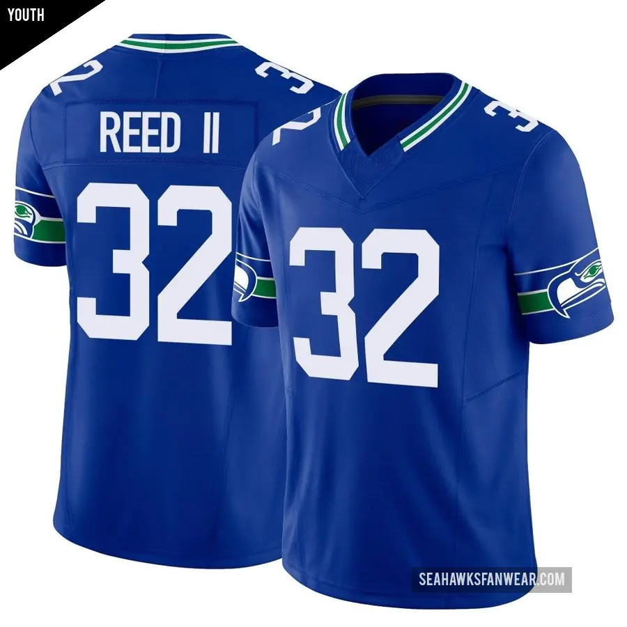 Youth Seattle Seahawks ＃32 Jerrick Reed II Royal Limited Throwback Vapor F.U.S.E. Jersey
