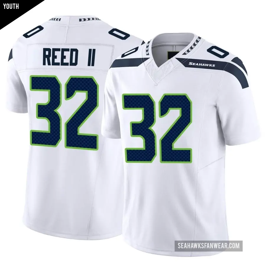 Youth Seattle Seahawks ＃32 Jerrick Reed II White Limited Vapor F.U.S.E. Jersey
