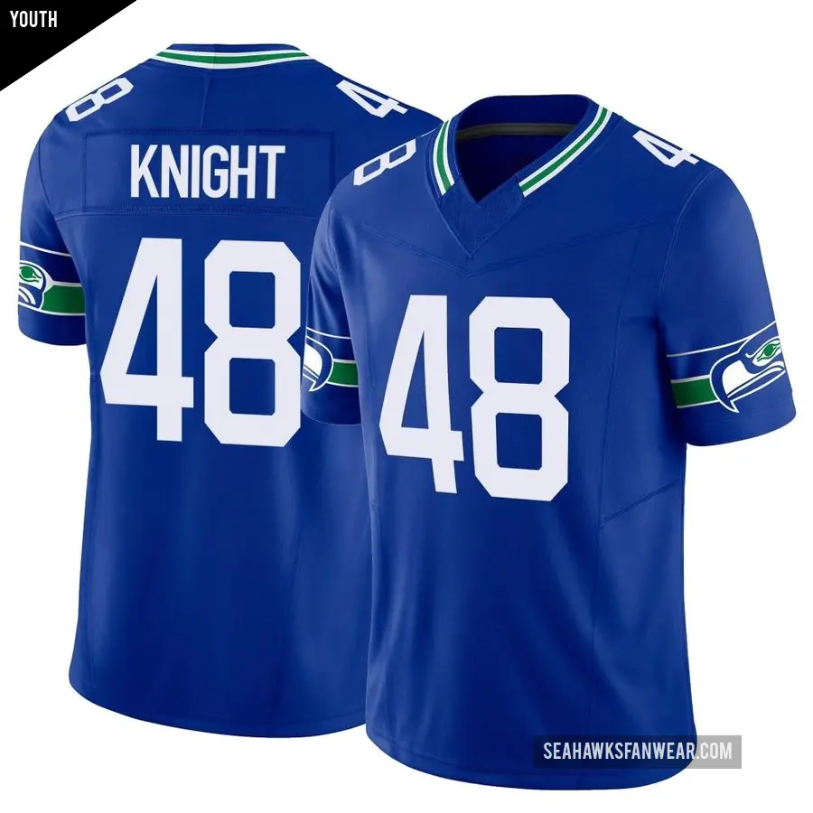 Youth Seattle Seahawks ＃48 Tyrice Knight Royal Limited Throwback Vapor F.U.S.E. Jersey
