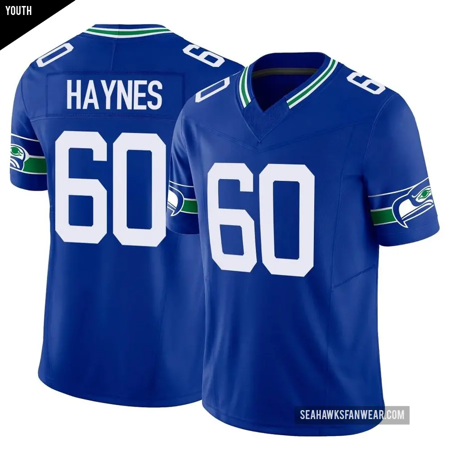 Youth Seattle Seahawks ＃60 Phil Haynes Royal Limited Throwback Vapor F.U.S.E. Jersey