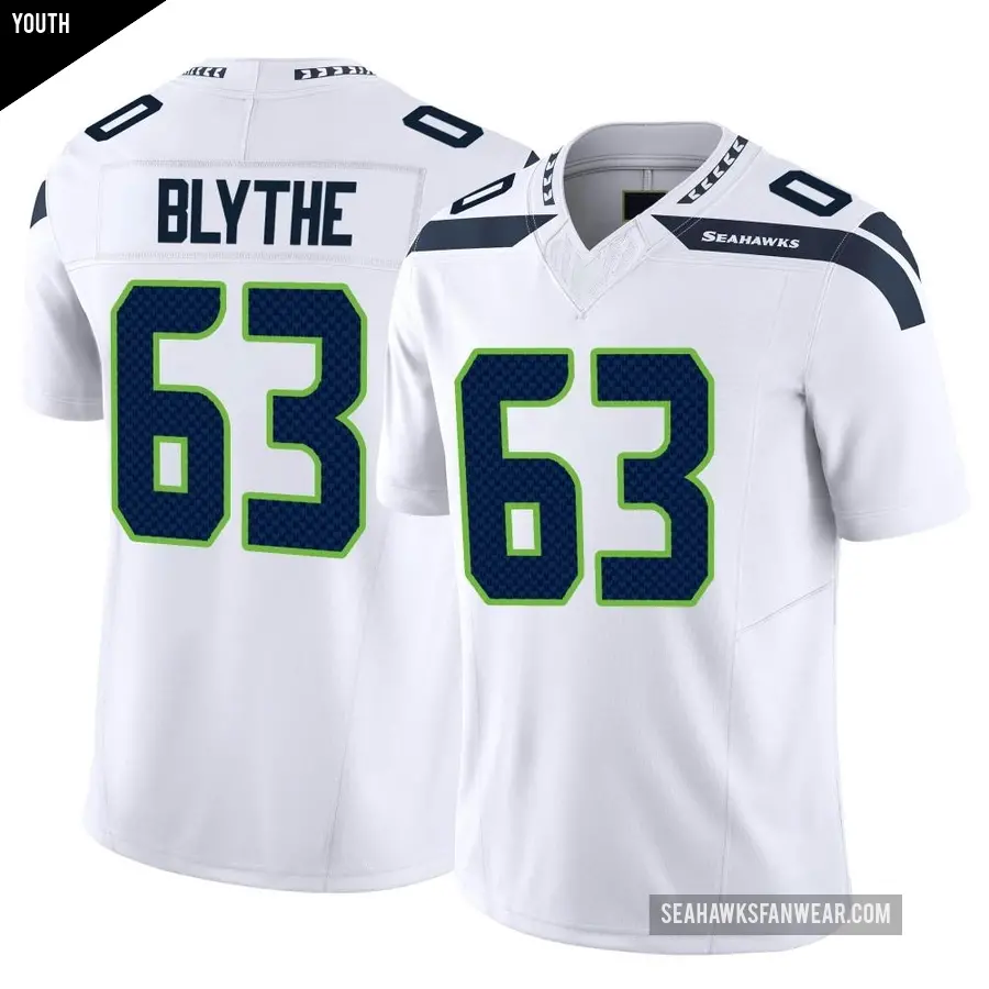 Youth Seattle Seahawks ＃63 Austin Blythe White Limited Vapor F.U.S.E. Jersey