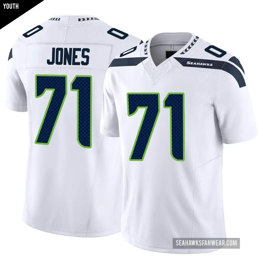 Youth Seattle Seahawks ＃71 Walter Jones White Limited Vapor F.U.S.E. Jersey