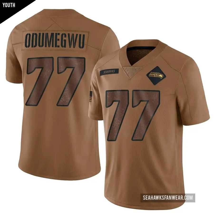 Youth Seattle Seahawks ＃77 Kenneth Odumegwu Brown Limited 2023 Salute To Service Jersey